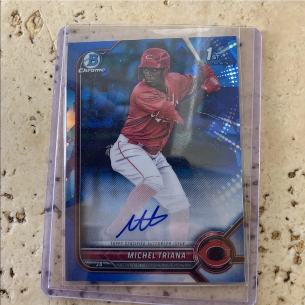 2022 Bowman Chrome Michel Triana Sapphire 1st Prospect On Card Auto